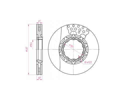 Диск тормозной SAF (430х160х45 n10х13.5) (на оси SKRB9022 R19.5) MARSHALL