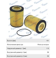 Фильтр масляный DAF 75, 85CF, CF75, CF85, XF95 MANDO