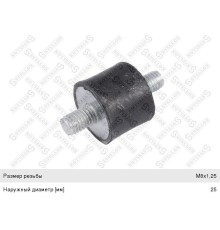 Подушка SCANIA 94, 113, 114, 124, 43, 144 крепления радиатора (M8х25х25х20мм) STELLOX