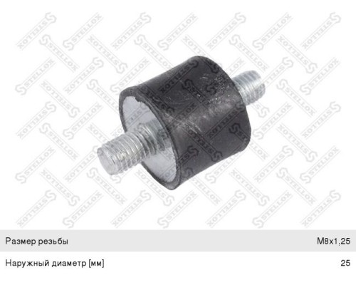 Подушка SCANIA 94, 113, 114, 124, 43, 144 крепления радиатора (M8х25х25х20мм) STELLOX