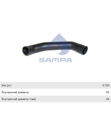 Патрубок RENAULT радиатора верхний (L=525мм, d=49мм) SAMPA
