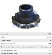 Ступица SCANIA P, R series передняя (без подшипника) SAMPA