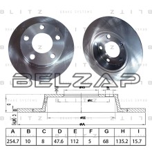 Диск тормозной AUDI A6 (97-05) задний (1шт.) BLITZ