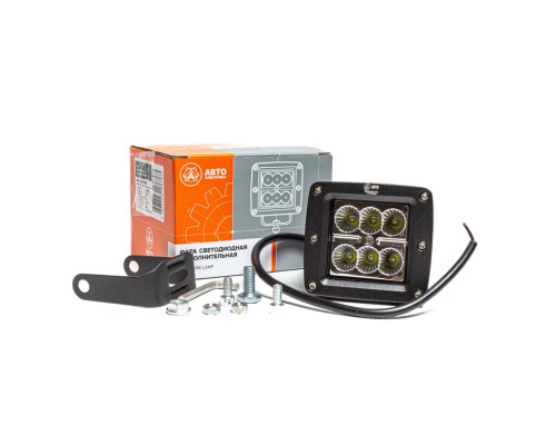 Фара рабочего света квадратная 80х75х73 12Вт 6 светодиодов рассеянный свет AVTOELECTRICA