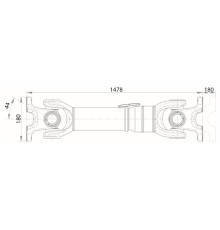 Вал карданный КАМАЗ среднего моста L=1478мм ROSTAR