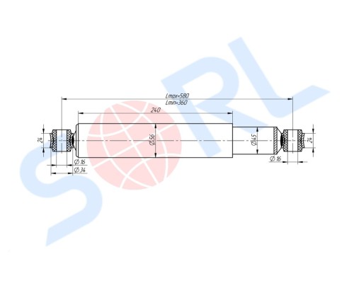 Амортизатор ГАЗ-3302, 3221 передний/задний SORL