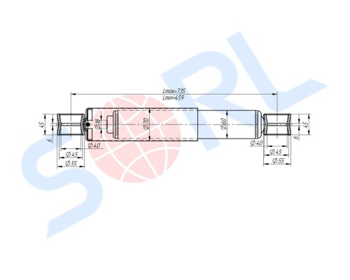 Амортизатор КАМАЗ, ПАЗ-3205 275/460 SORL