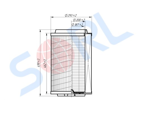 Фильтр воздушный КАМАЗ-5490, 6520 дв.OM457LA LIEBHERR LTM 1130-5.1 основной SORL