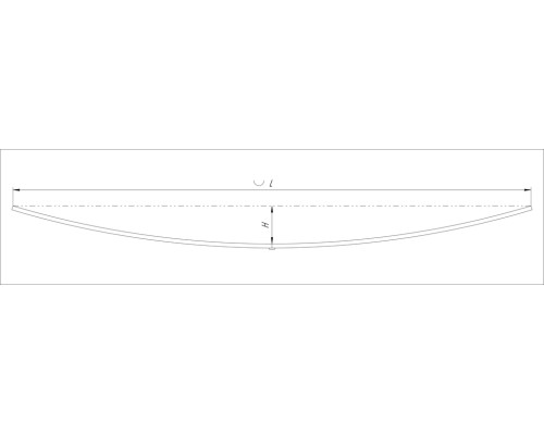 Лист рессоры УРАЛ-55571 задней №1 L=1550мм НПФ РЕССОРА