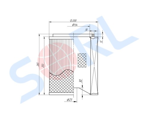 Элемент фильтрующий FOTON 1039 1.5т (дв.ISUZU) воздушный SORL