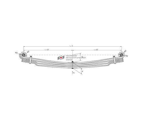 Рессора MAN передняя (4 листа) L=1850мм ЧМЗ SPRINGER
