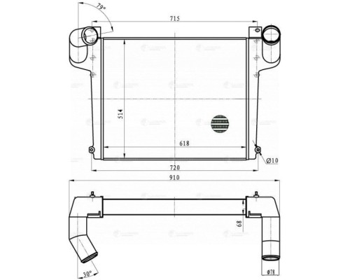 Охладитель КАМАЗ-4308, 43253, 43255 дв.CUMMINS EQB-180.20 алюминиевый LUZAR