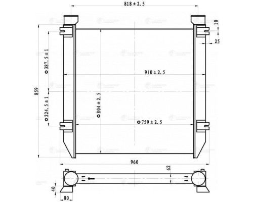 Охладитель МАЗ-103, 107, 103С наддувочного воздуха (DEUTZ) LUZAR