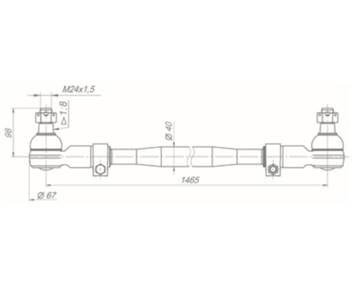 Тяга рулевая УРАЛ-4320, 4420, 5557 поперечная в сборе ROSTAR