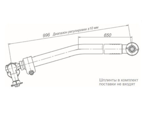 Тяга рулевая КАМАЗ продольная в сборе ROSTAR