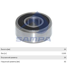 Подшипник КАМАЗ-5490 MERCEDES Actros, SK, MK, NG коленвала (25х62х24мм) SAMPA