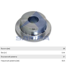 Втулка VOLVO тяги реактивной (21x52.1x73) SAMPA