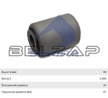 Сайлентблок DAF рессоры (24x61x86), 050.180, SAMPA