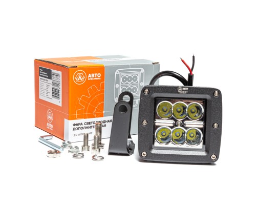 Фара рабочего света квадратная 80х75х73 12Вт 6 светодиодов направленный свет AVTOELECTRICA