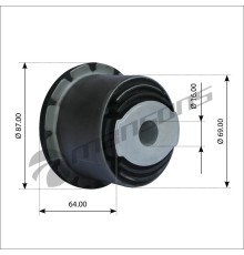 Сайлентблок КАМАЗ-5490 MERCEDES Actros стабилизатора кабины (16x69x64мм) MANSONS