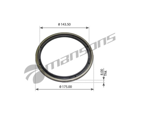 Сальник КАМАЗ-5490 MERCEDES Actros, Axor ступицы задней (145x175x8мм) MANSONS