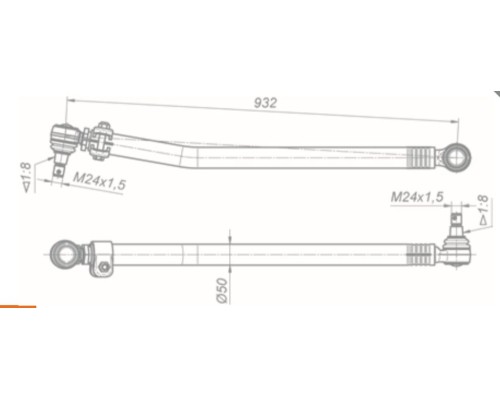 Тяга рулевая КАМАЗ-65801 продольная ROSTAR