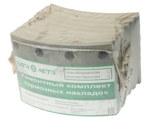 Накладка тормозной колодки КАМАЗ сверленая расточен.комплект 8шт.с заклепками ВАТИ