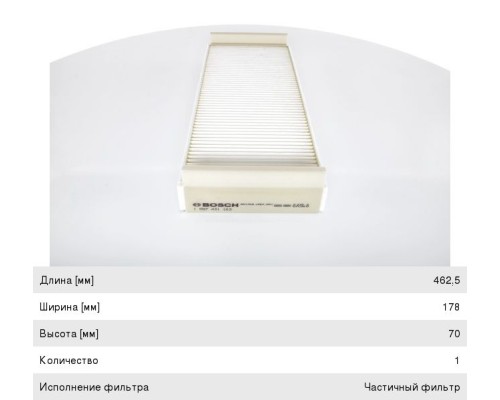 Фильтр воздушный салона MAN TGA, TGL, TGS, TGX BOSCH