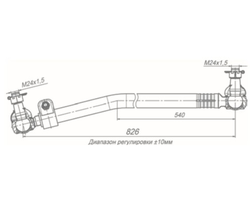 Тяга рулевая КАМАЗ-5297, НЕФАЗ-5299 продольная в сборе ROSTAR