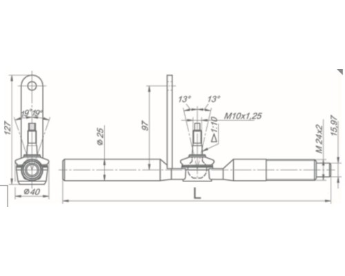 Тяга КАМАЗ переключения КПП промежуточная ROSTAR