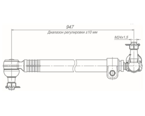 Тяга рулевая КАМАЗ-5297, НЕФАЗ-5299 продольная с наконечниками в сборе ROSTAR