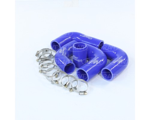 Патрубок ГАЗ-3302 дв.ЗМЗ-406 радиатора комплект 5шт. (с хомутами) PRAVT