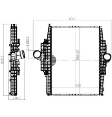 Интеркулер КАМАЗ-5490 MERCEDES Axor (02-) LUZAR