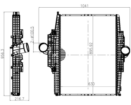 Интеркулер КАМАЗ-5490 MERCEDES Axor (02-) LUZAR