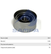 Ролик приводного ремня VOLVO FM, FL, FH, NH натяжителя SAMPA