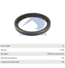 Сальник КАМАЗ-5490 MERCEDES Atego ступицы задней (125х150х14мм) SAMPA