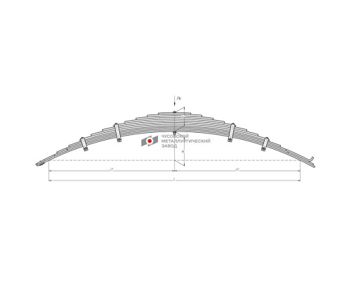 Рессора МАЗ-5336 передняя (12 листов) L=1980мм ЧМЗ