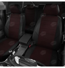 Авточехлы ГАЗель Next (1 низкий,  2 высоких) экокожа-жаккард красная точка комплект AVTOLIDER