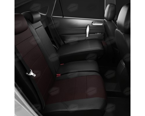 Авточехлы ГАЗель Next (1 низкий,  2 высоких) экокожа-жаккард красная точка комплект AVTOLIDER