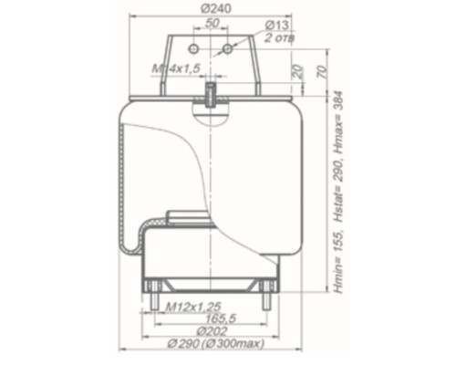 Пневморессора КАМАЗ-4308 ROSTAR