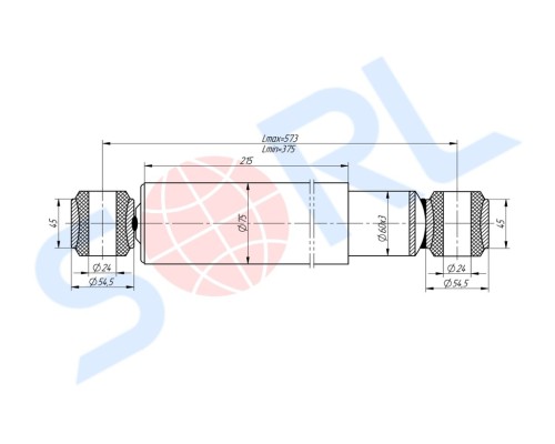Амортизатор ГАЗ-53, 3307, 3309 передний SORL