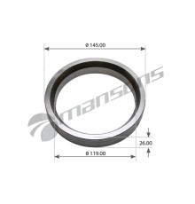 Обойма КАМАЗ-5490 MERCEDES ступицы (119x145x26) MANSONS