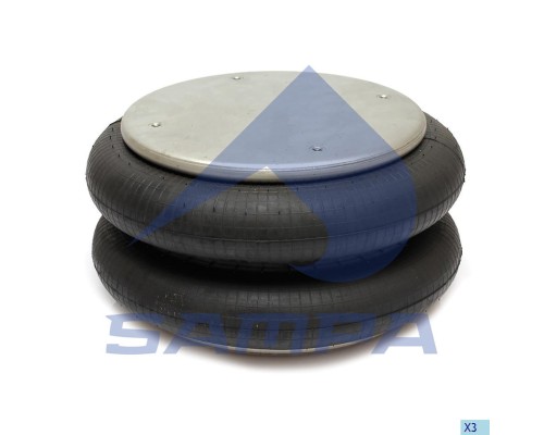 Пневморессора DAF (две секции) (4 шп. M8, 1 отв. штуц. G1/1) SAMPA