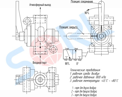 Кран КАМАЗ, МАЗ, КРАЗ, УРАЛ разобщительный SORL
