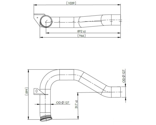 Труба промежуточная глушителя DAF DINEX