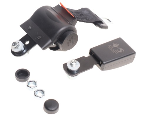 Ремень КАМАЗ, УРАЛ безопасности 2-х точ. авт. катушка на ленте L=1.1м с замком-кронш. L=145мм в сборе