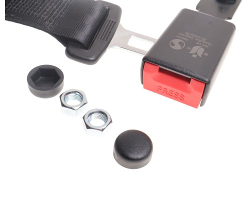 Ремень КАМАЗ, УРАЛ безопасности 2-х точ. авт. катушка на ленте L=1.1м с замком-кронш. L=145мм в сборе