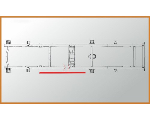 Удлинитель ГАЗ-3302 рамы средний левый сверленый L=940мм толщина 4мм АЗГ