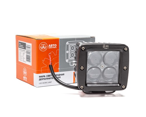 Фара рабочего света квадратная 80х75x73 12Вт 4светодиода направленный свет линзованная AVTOELECTRICA