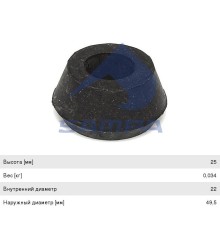 Втулка амортизатора SCANIA 92-147, 6 series переднего/заднего SAMPA